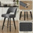 26.4" Swivel Bar Stools Set of 6, Black Solid Wood Legs & Metal Ring Footrest-780815919-780815917