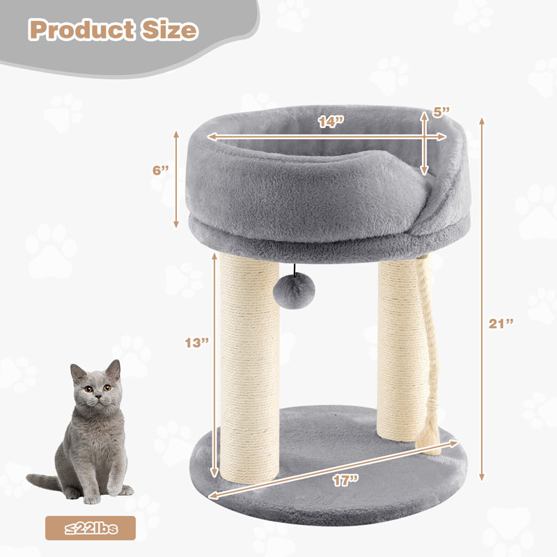 Daichi 21 " H Cat Scratching Post, Gray