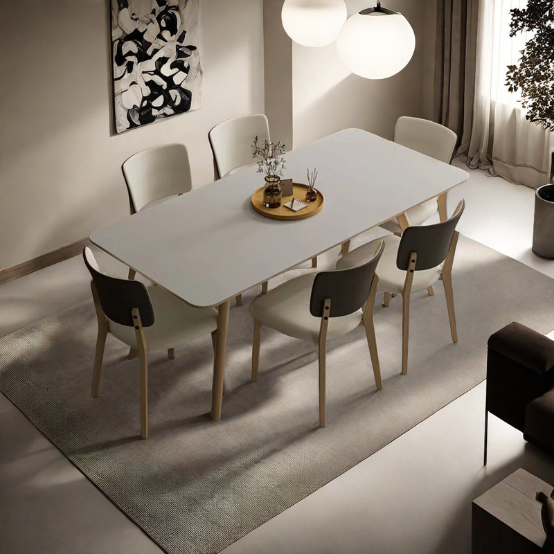 Table et chaises de style crème, H 29,5 po x L 70,8 po x l 35,4 po