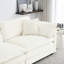 Ensemble de salon modulaire en forme de U avec 2 repose-pieds et repose-pieds réversible, blanc, repose-pieds convertible en éponge, style minimaliste moderne