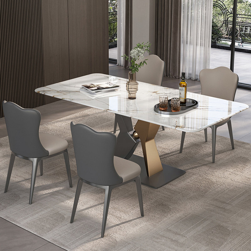 Ensemble de table de salle à manger rectangulaire de luxe de style italien, H 29,5 po x L 55,1 po x l 31,5 po