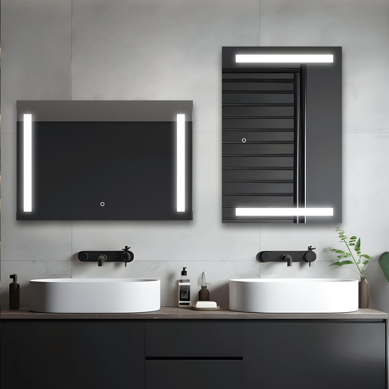 Bathroom Mirror with Light, Dimmable LED Mirror with 3 Color Temperature Available,  30" x 40"