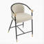 Tabouret de comptoir de 26 po de hauteur avec cadre en métal (ensemble de 2) - amande-1355281229