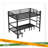 Twin XL Over Twin XL Size Pull-Out Metal Bunk Bed, Lower Bunk Can Be Pulled Out In Three Sections, Top Bunk Equipped With Safety Rails