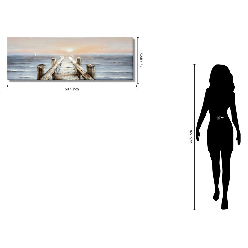 Art mural en toile Tranquil Dock at Dawn - 20 po x 59 po