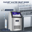 Machine à glaçons commerciale, 150 lb / 24 h avec une grande capacité de glace de 45 lb, 55 pièces de glaçons transparents prêts en 8 à 15 minutes, machine à glaçons autoportante en acier inoxydable