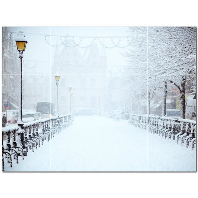Winter Photo 8'' x 8'' Satin Ceramic Decorative Mural