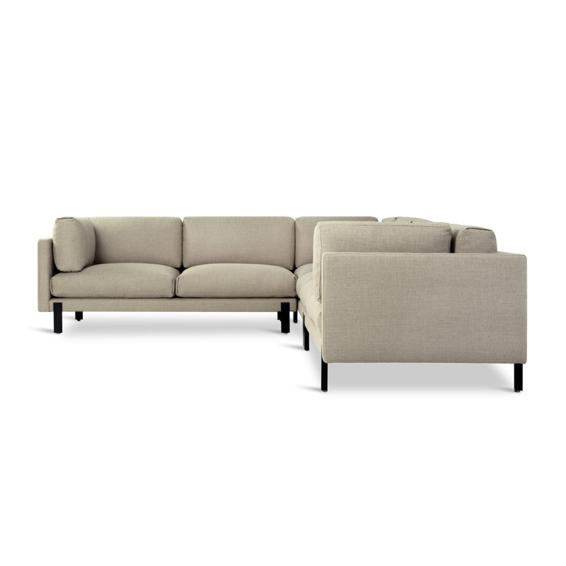 Silverlake XL Sectional, Left Hand Facing, Andorra Pewter Performance Basketweave