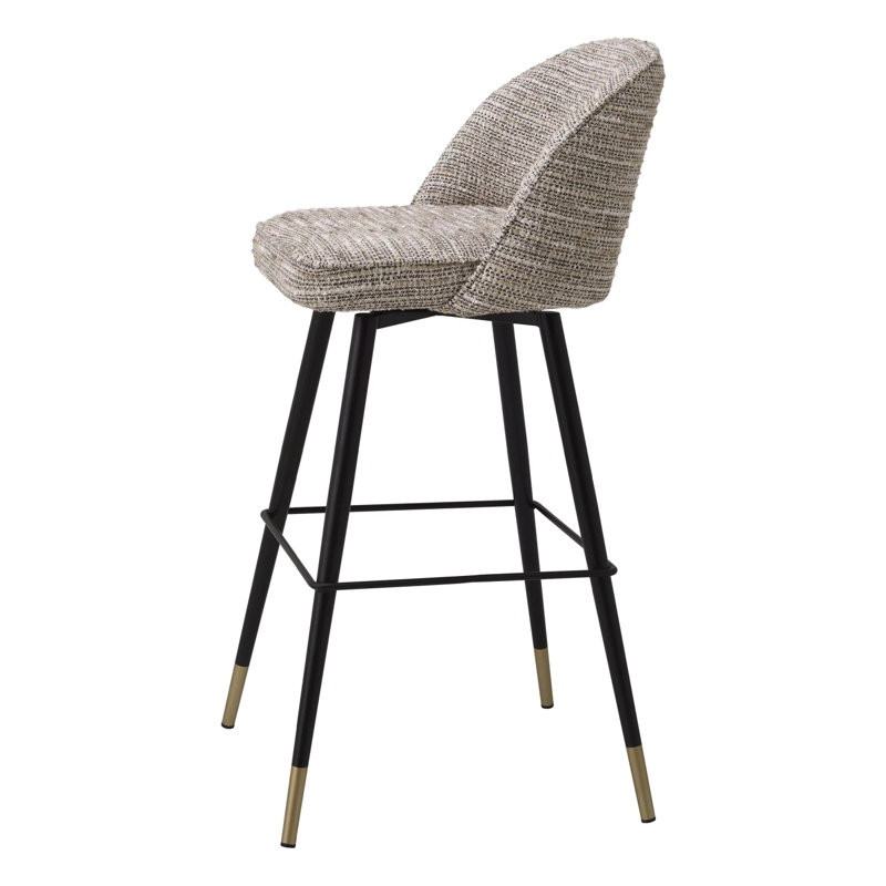 Cliff Swivel Upholstered Stool with Metal Frame, Bar Stool (31" Seat Height), Beige