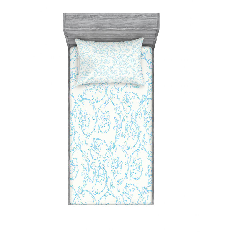 Microfiber Sheet Set, Twin XL, Floral 2