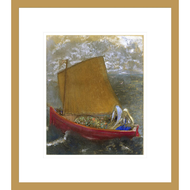 «La Voile Jaune» par Odilon Redon, impression giclée sur cadre, H 15,58 po x l 13,75 po