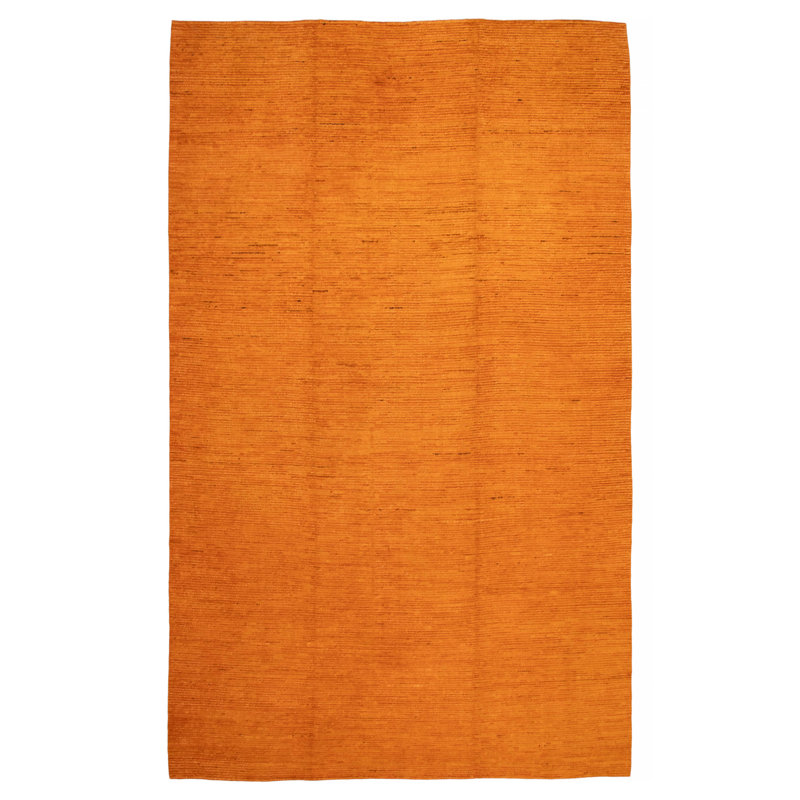 Tapis orange en laine noué à la main Peshawar Ziegler 11 pi 3 po x 18 pi 6 po