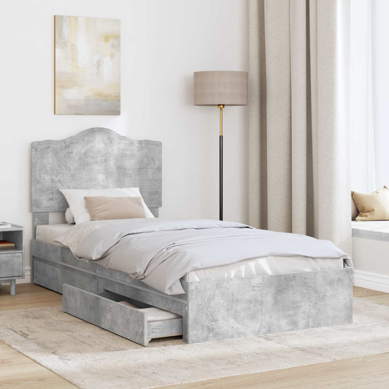 Bed, Single (3'), Concrete Grey