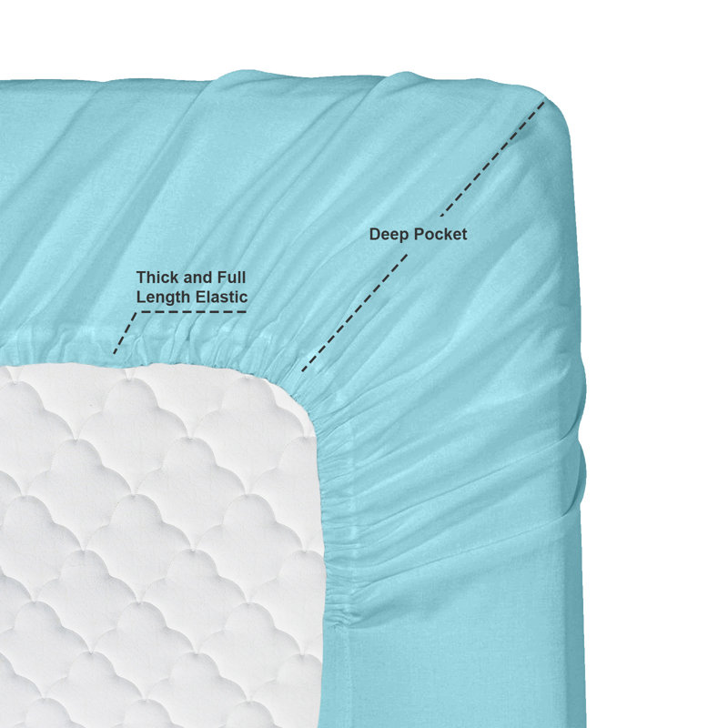 Microfiber Sheet Set, Light Blue, Twin-XL Sheet Set + Fitted Sheet + 1 Pillowcase