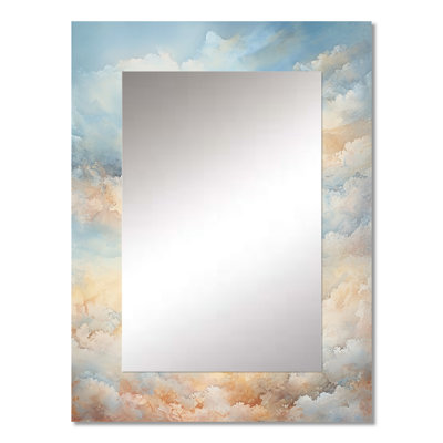 Heavenly Horizons - Sky Decorative Wall Mirror, Traditional Mirror, Printed Metal Art