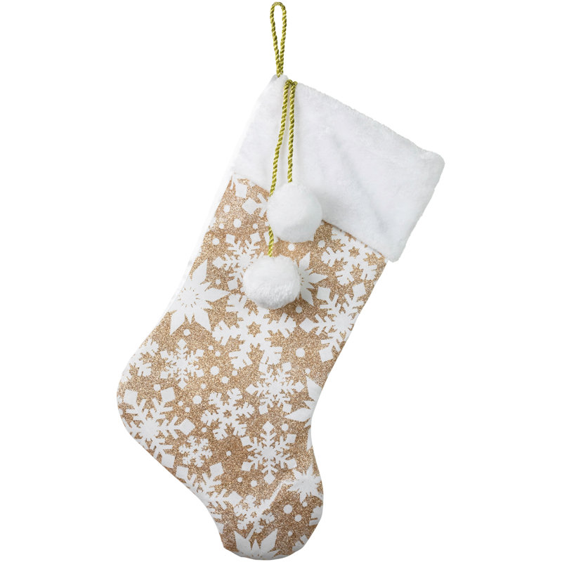 Chaussette de Noël paillettes et pompons scintillantes