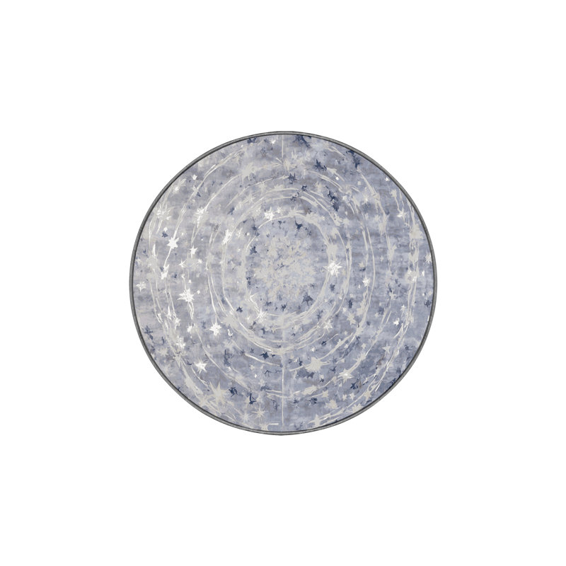 Machine Washable Gray Area Rug, Round 7'