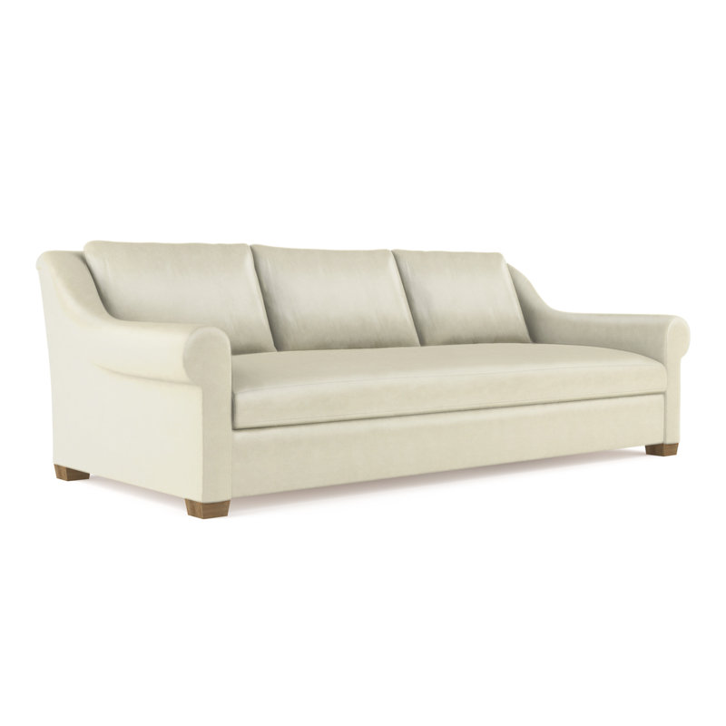 Canapé Thompson, Cuir rétro albâtre, H 32 po x l 120 po x P 41 po, Patiné