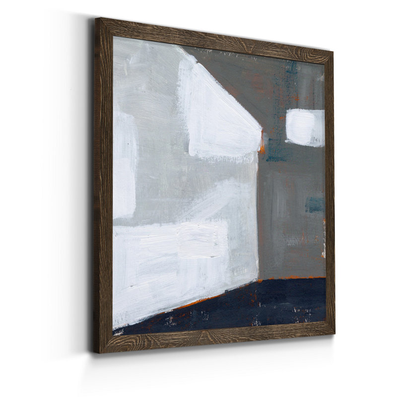 Béton mural I, reproduction d’art sur toile encadrée, H 17 po x l 17 po x P 1,5 po, Cadre noyer