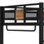 Lit mezzanine double en métal noir avec bureau, tiroirs, fonctionnement silencieux et rangement durable intégré, conception antirouille, réducteur, accès sécurisé