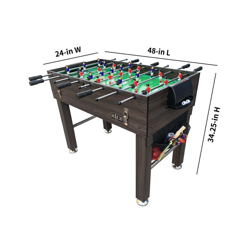 Table multi-jeux 4-en-1 48 po KICK Quad, Brun