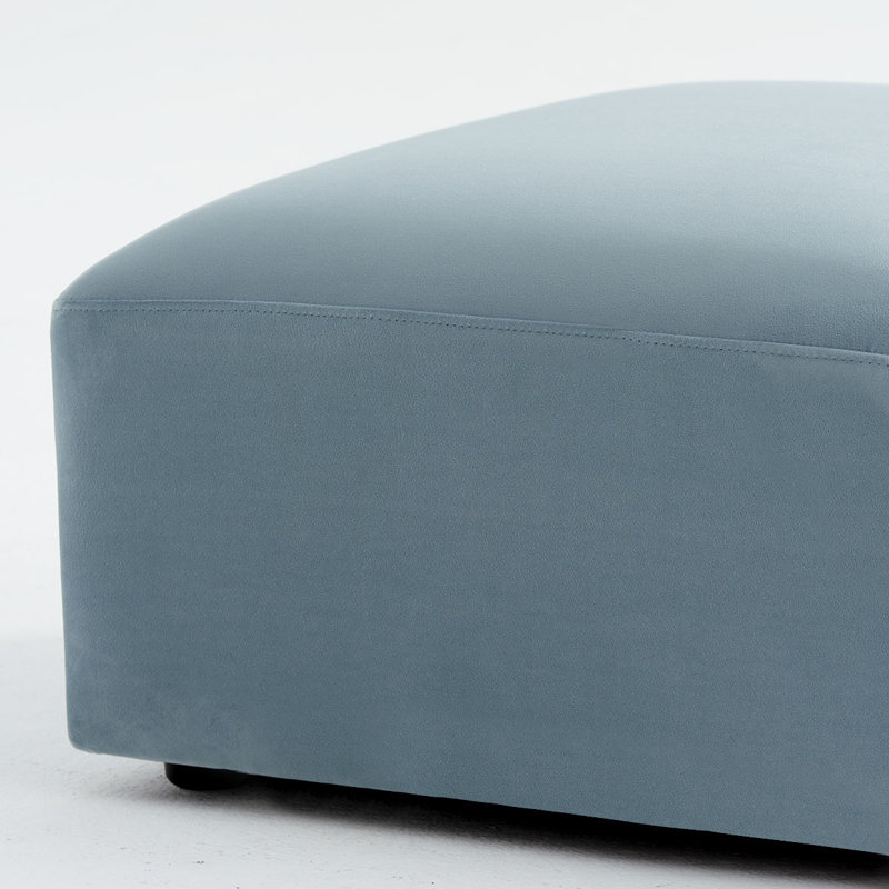 Canapé modulaire surdimensionné en U de 129 po avec deux repose-pieds, Velours bleu