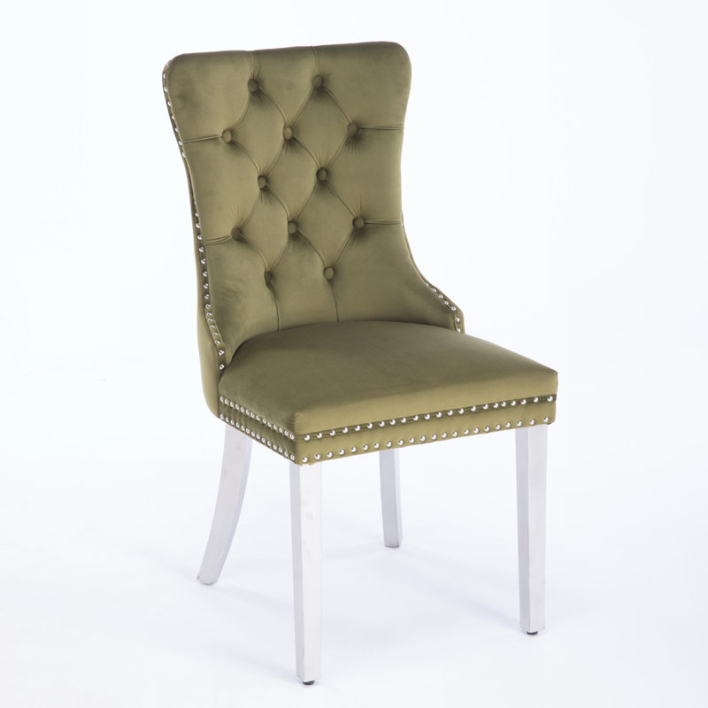 Gigee Dining Chair, Gold, Olive Green