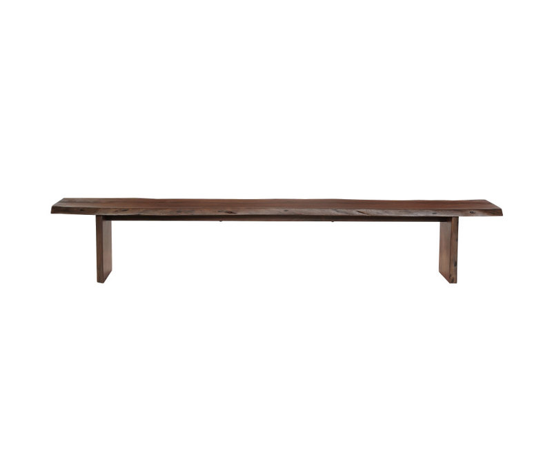 Banc de salle à manger en bois massif brun de 105 pouces Gracie Mills, Brown