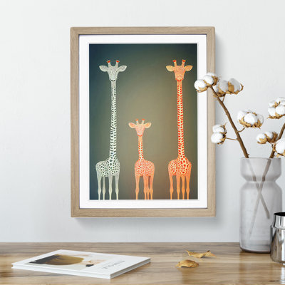 The Three Giraffes - Single Picture Frame Print