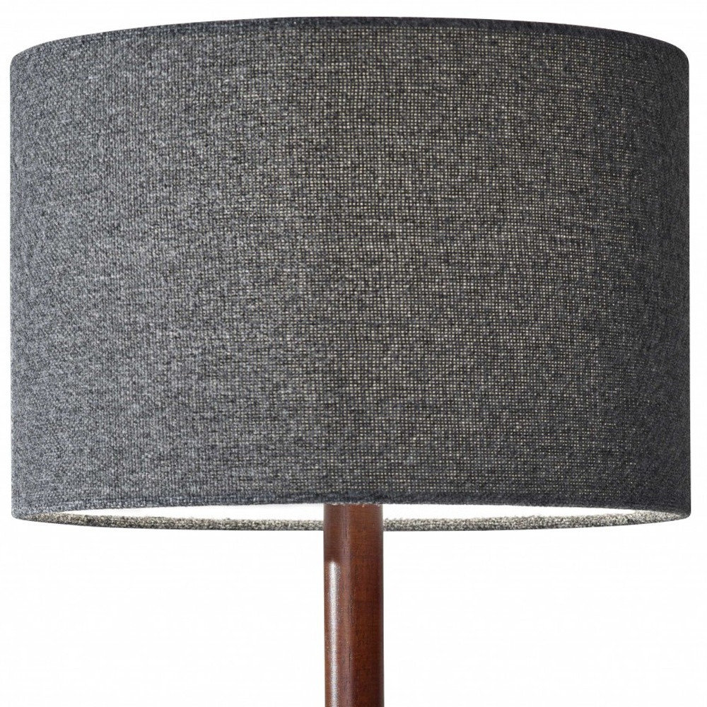 Phipps Solid Wood Table Lamp, Walnut, Dark Gray