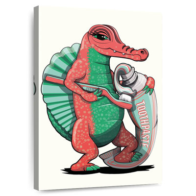 Spinosaurus Brushing Teeth In The Bathroom