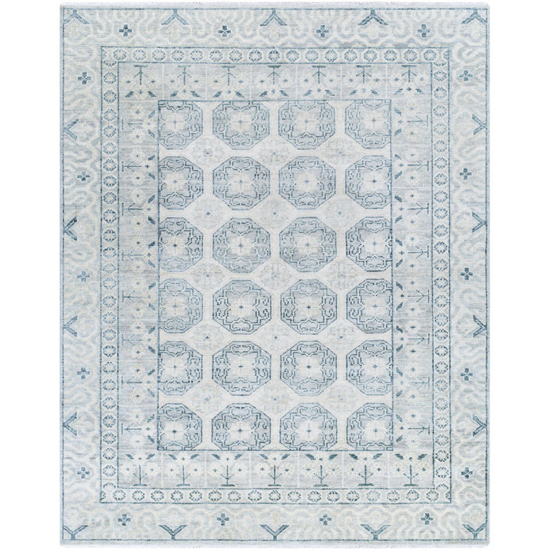 Riviera Hand Knotted Area Rug in Gray, Rectangle 2' x 3'