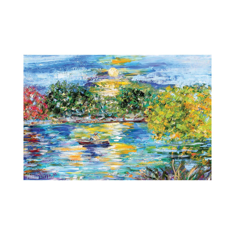 Moonlight Fishing by Karen Tarlton - Wrapped Canvas Painting, 66.04 cm H x 45.72 cm W x 3.175 cm D