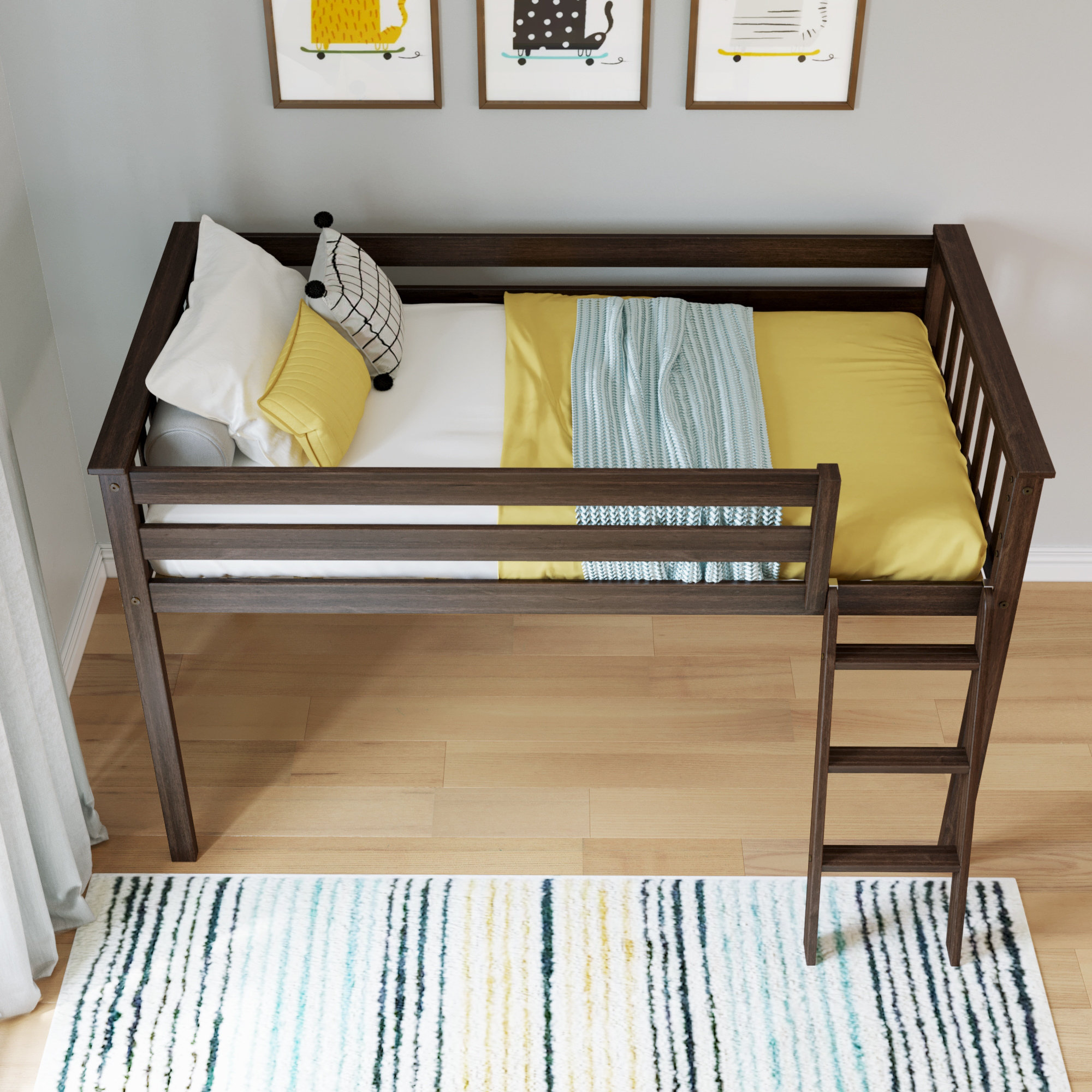Jefferies Twin Solid Wood Loft Bed by Harriet Bee