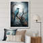 «Blue Bird Murmurs In Moonlight II», art mural oiseau-823102384-823102399