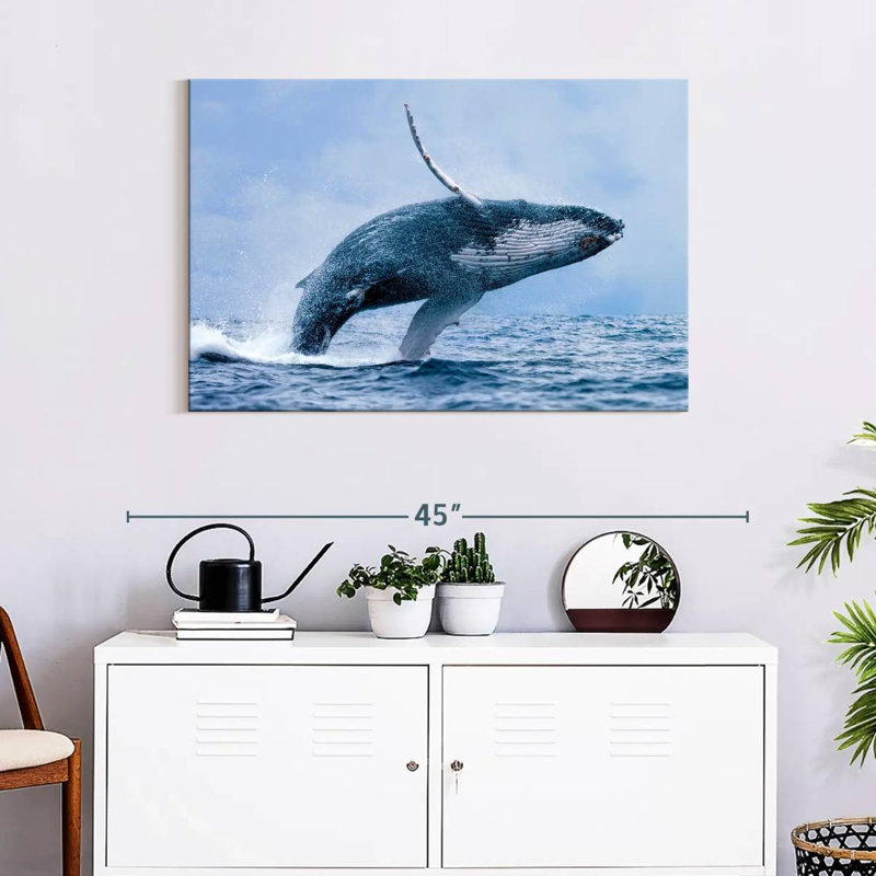 Brampt Leaping Humpback Whale, 24" H x 36" W