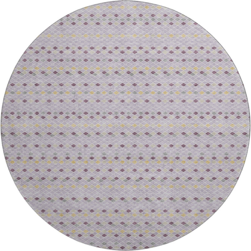 Tapis à rayures Sykora AMF1408 lavable à la machine de qualité supérieure, Rond 8 pi