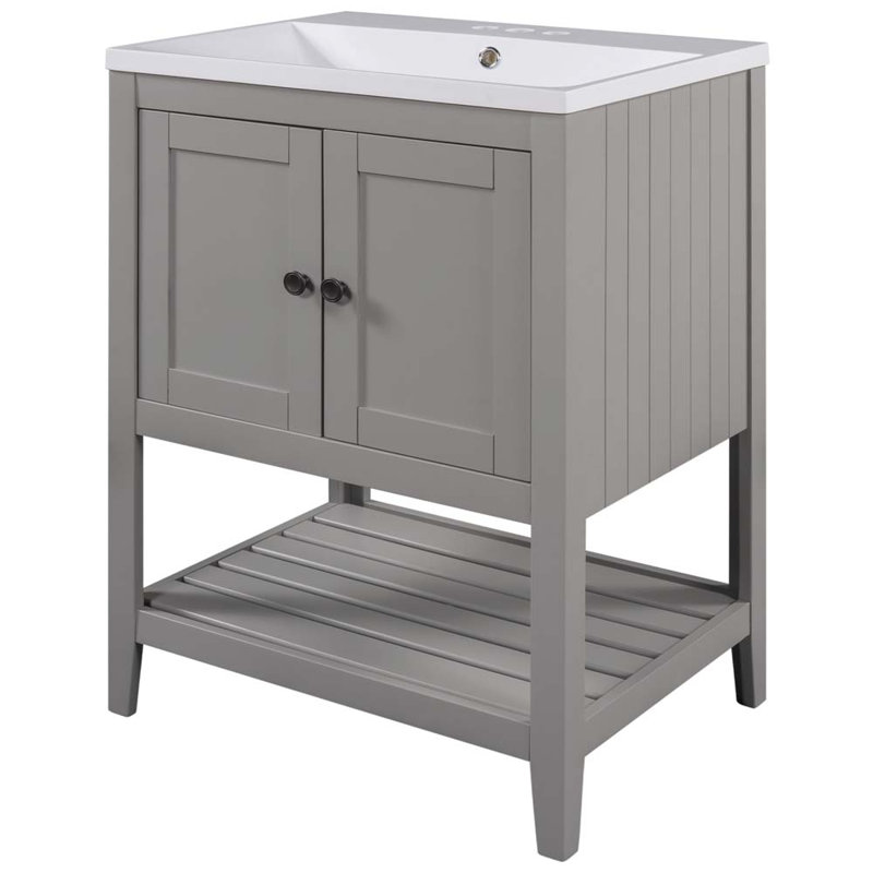 Lavabo de salle de bain 24 po, Gris