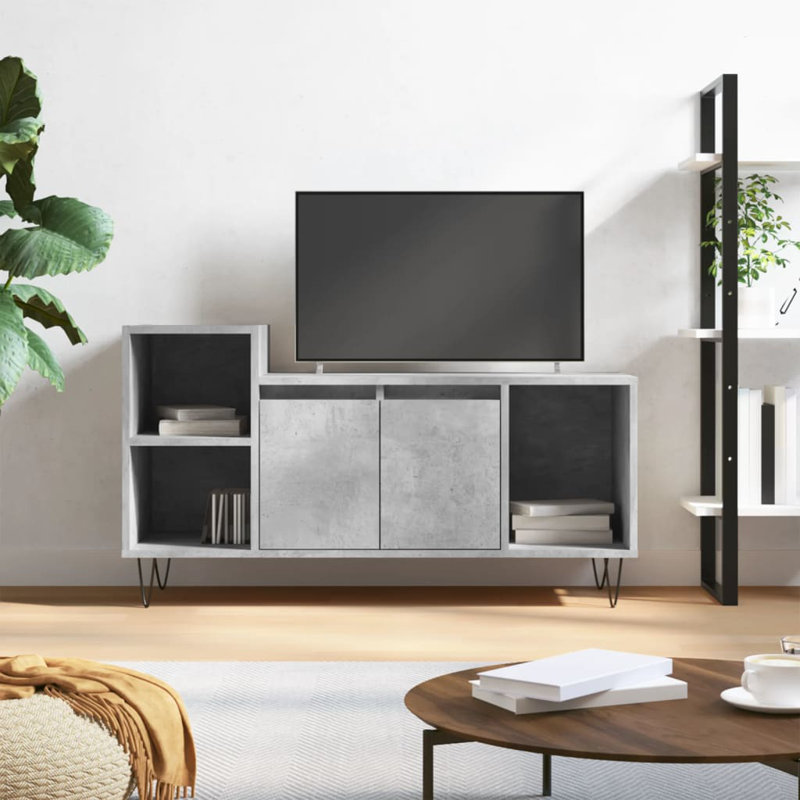 Gallaudet Unfinished TV Stand for TVs up to 32", Concrete Grey