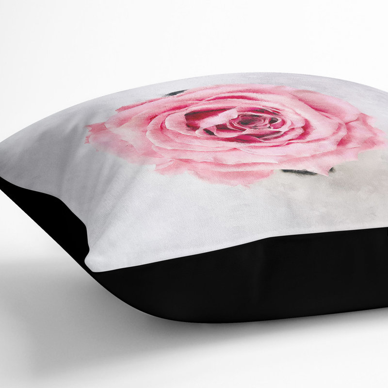 Lone Painting Cushion with Filling, Black, 55cm H x 55cm W x 20cm D