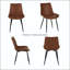 Chaise de salle à manger en similicuir avec structure en métal robuste - ensemble de 4