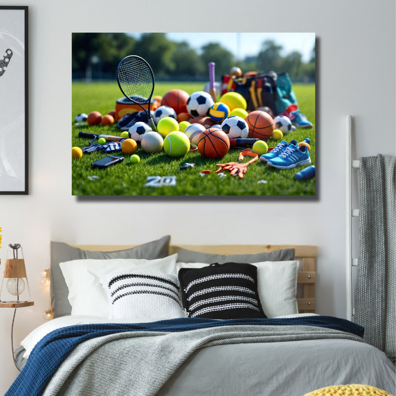 Art mural en verre trempé Sports, 16" H x 20" W