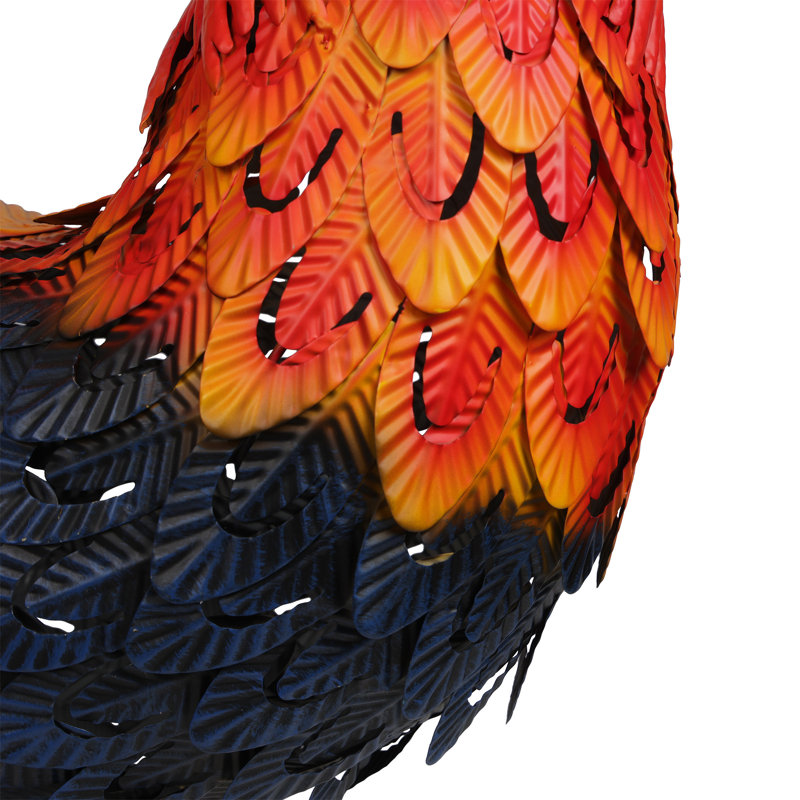 25"H Metal Colorful Rooster Decor Statue for Garden, Patio & Lawn