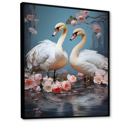 Art mural blanc, cygne blanc, sérénade III