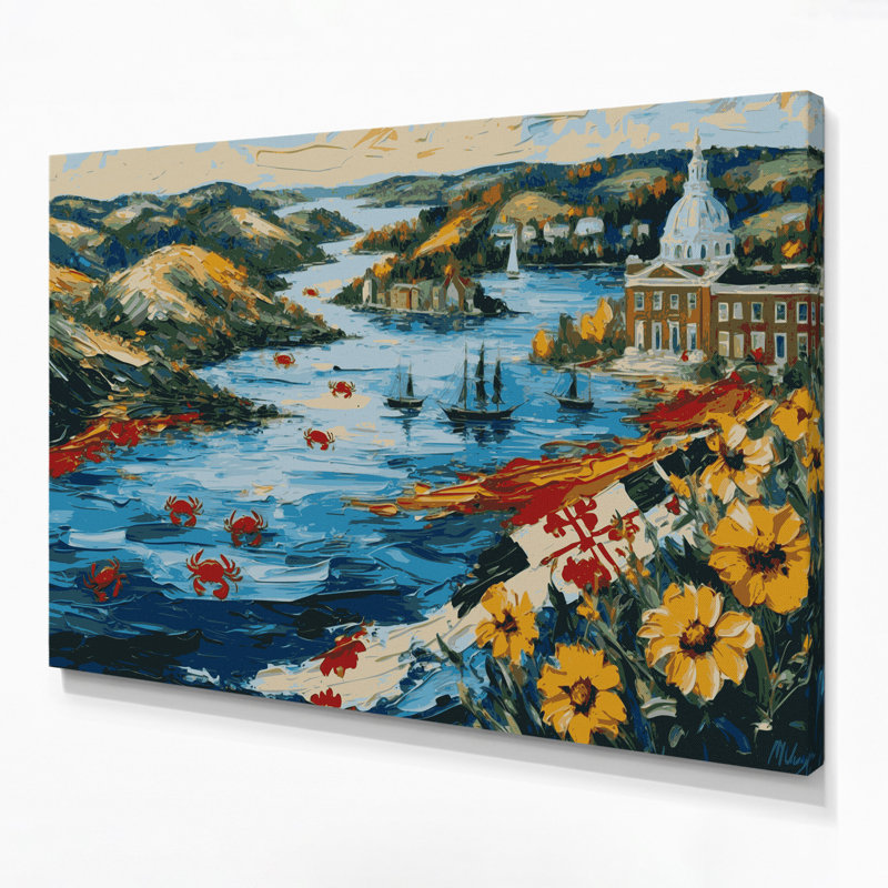 Art mural sur toile noire USA State Maryland, H 11 po x l 14 po