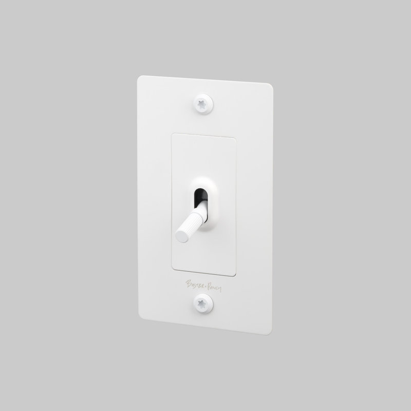 1G Toggle / Linear / With Logo, 1 Gang, White