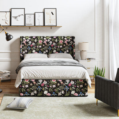 Carlyon Upholstered Platform Bed with Washable Slipcover and Under-bed Storage