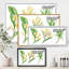 Feuillage tropical et fleurs jaunes - peinture sur toile-59917711-59917712
