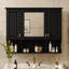 Armoire à pharmacie murale 35 po x 28 po, armoire de salle de bain moderne avec miroir, armoire à miroir avec tablettes ouvertes-285814478