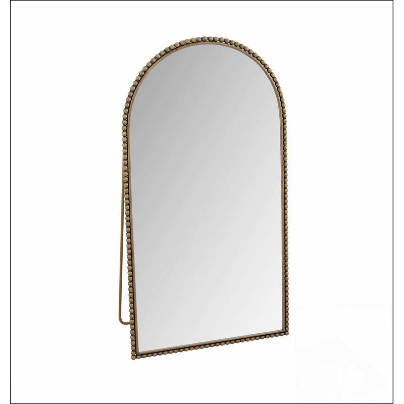 Iron Arch Retro Full Length Mirror with Supporting Feet, Perfect for Living Room and Bedroom Decor in Gold Finish, Gold